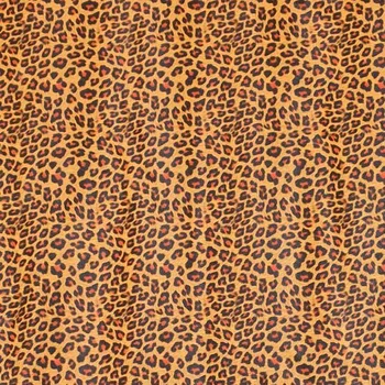 Koženka žlutá, oranžovo-černý zvířecí vzor, š.140