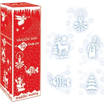 Vánoční dekorace Sníh ve spreji 150 ml s 10 šablonami