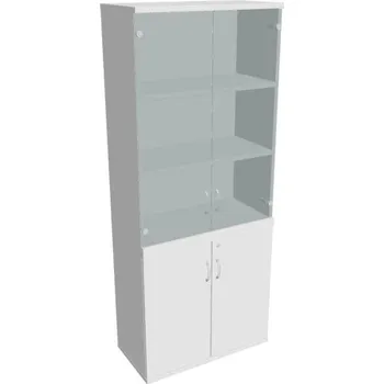 Kancelářský vozík HOBIS kancelářská policová skříň - SZ 5 80 12, zámek Huwill, bílá + doprava zdarma