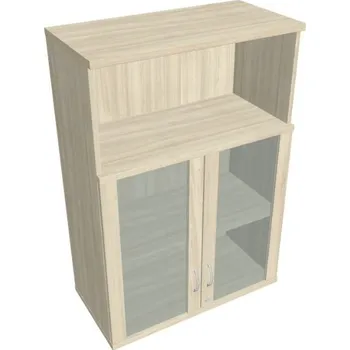 Kancelářský vozík HOBIS kancelářská policová skříň horní - SZ 3 80 05 H, zámek Huwill, akát + doprava zdarma