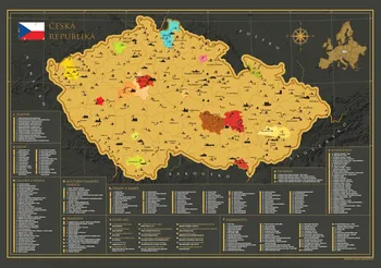 Plakát 68Travel Nástěnná stírací mapa Česká republika dárkový tubus