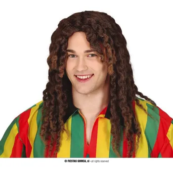Karnevalová paruka Guirca Fiestas Španělsko Hnědá paruka s dredy pánská