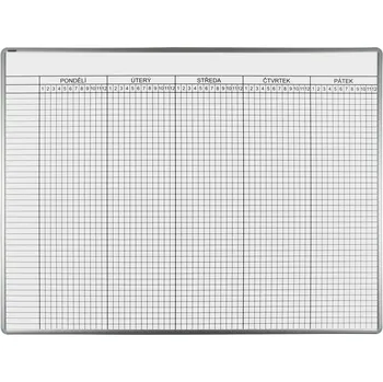Školní rozvrhová ekoTAB tabule, 140 x 100 cm, 40 tříd