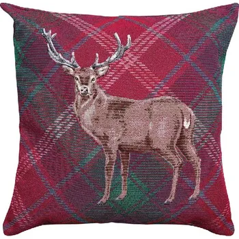Dekorativní polštářek Dekorační polštář červený, jelen, 45x45 cm