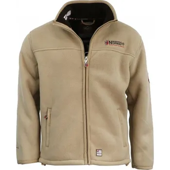 Pánská mikina GEOGRAPHICAL NORWAY mikina pánská fleece UBOLT s kožíškem béžová S
