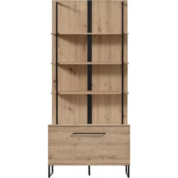 Knihovna Široký regál Nathan - dub artisan/černá