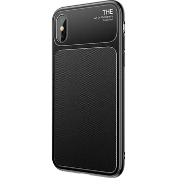 Kryt BASEUS Knight pro Apple iPhone X - gumový / skleněný - černý