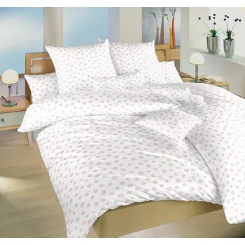 Povlečení Dadka Vracov Anežka bílé 140 x 200, 70 x 90 cm zipový uzávěr