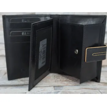 Peněženka Pánská kožená peněženka ELLINI s zapínáním Barva: Černá