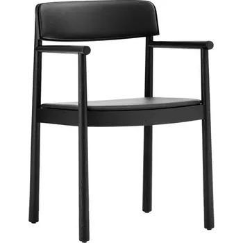 Jídelní židle Normann Copenhagen Čalouněná židle Timb s područkami, black / ultra leather - Black