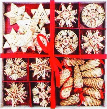 Vánoční dekorace Anděl Přerov 2309 vánoční slaměná dekorace 56 kusů