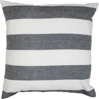 Dekorativní polštářek Černo-bílý bavlněný pruhovaný polštář Chambray - 40*40*10cm