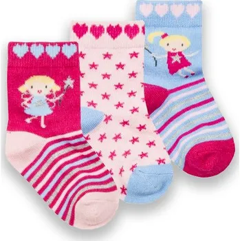 Kojenecké oblečení Cotton Rich Ponožky kojenecké dívčí víly A 3 páry velikost ponožek: 18-22 (12-18 měsíců)