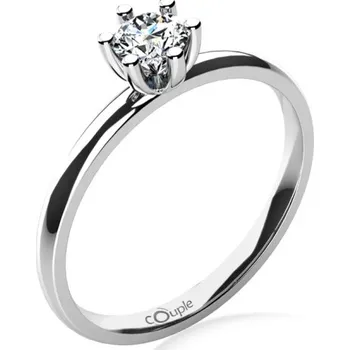 Prsten Couple, Zásnubní prsten Zoel, bílé zlato a zirkon, vel. 51, prům. 16.2 mm, 585-68-1-4116.1B00.0.51.001