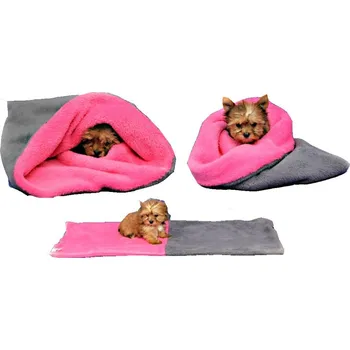 Pelíšek pro psa Marysa pelíšek 3v1 pro štěňátka/koťátka, šedý/tmavě růžový