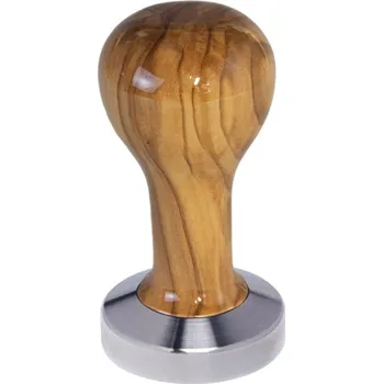Buna café tamper, oliva, lak, 53 mm, nerez mat, plochý