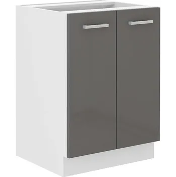 Kuchyňská skříňka Kuchyňská skříňka Sonia 60D 2F BB šedá lesk/bílá