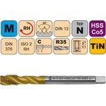 NÁSTROJE CZ Strojní závitník /CZZ4060/ pro jemný metrický závit se šroubovitou drážkou CZZ Závit: M10x0.75
