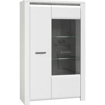 Vinotéka Vitrína Brugia 101,4 cm, Levá Šedá/Bílá