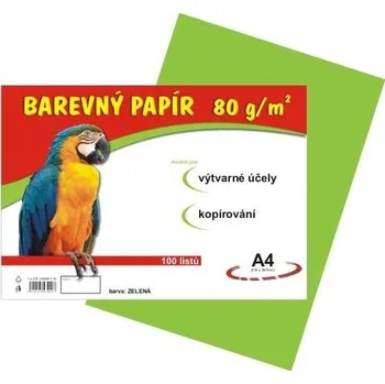 Barevný papír Barevné papíry A4 80g 100ls světle zelené
