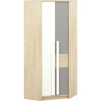 Šatní skříň Rohová Skříň Drop 82cm Buk Fjord/Sivá Patina