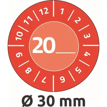 Speciální papír Avery Zweckform 7901 Samolepicí revizní štítky Ø 30 mm, 80 ks, červené