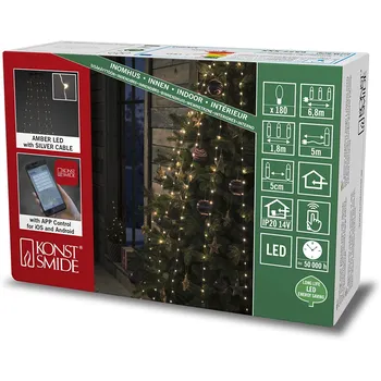 Vánoční světelný závěs Konstsmide 6577-870 Světelný plášť na stromek 180 LED jantar