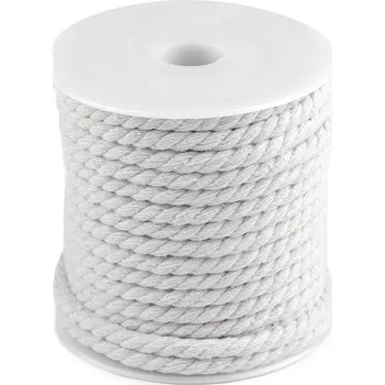 Příze Bavlněná šňůra kroucená Ø5 mm macrame, barva 2 Off White