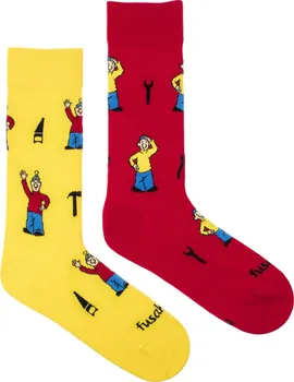 Pánské ponožky Fusakle Pat a Mat žluté/červené