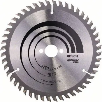 Pilový kotouč 2608640732 Pilový kotouč Optiline Wood 160 x 20/16 x 2,6 mm, 48