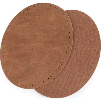 Nažehlovací záplaty semišové s perforací, barva 2 (77) hnědá světlá