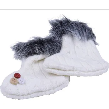 Vánoční dekorace Bílá vlněná závěsná ozdoba ve tvaru ponožek Ego Dekor ID_1141322