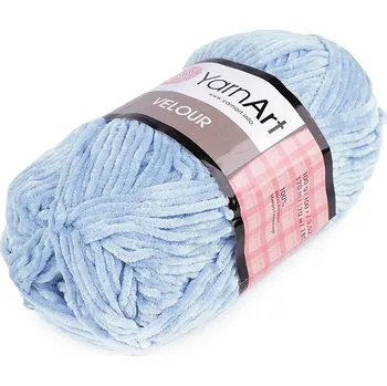 Příze Pletací žinylková příze Velour 100 g, barva 11 (851) modrá světlá