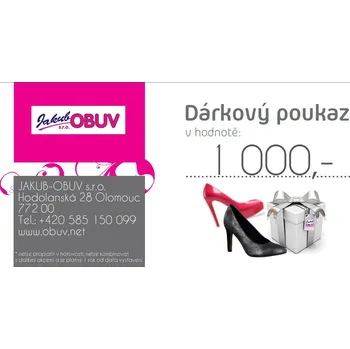 Dárkový potravinový koš JAKUB-OBUV Dámský dárkový poukaz 1000 Kč