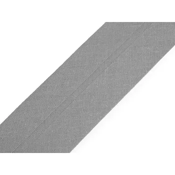 Šikmý proužek bavlněný šíře 40 mm zažehlený, barva 900 113 šedá