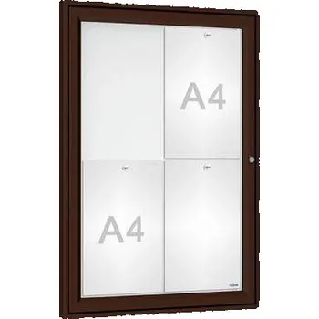 Informační vitrína venkovní, 750 x 550 mm, barva hnědá RAL8017