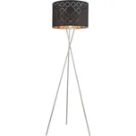 Globo 15229S1 CLARKE - Moderní stojací lampa na kovové trojnožce 1 x E27, Ø 62cm (Textilní stojací lampa s moderním stínidlem)