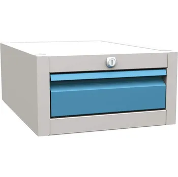 Dílenský stůl Podvěsná skříňka pro montážní stůl, 1 x zásuvka, výška 190 mm, barva šedá RAL7035/modrá RAL5012