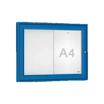 Informační vitrína venkovní, 400 x 550 mm, barva modrá RAL5010