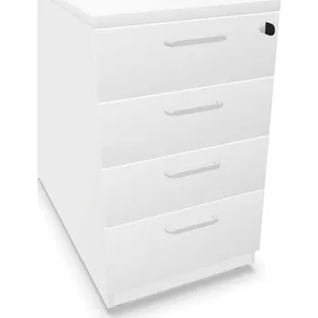 Zásuvkový kontejner Kontejner přístavný, 4 zásuvky, barva bílá, v x š x h: 740 x 430 x 800 mm