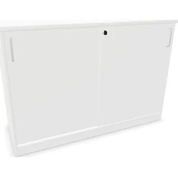 Policová skříň Kancelářská skříň - dveře posuvné, v x š x h: 825 x 1200 x 445 mm, barva bílá