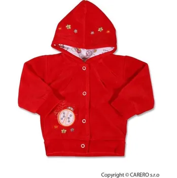 Dívčí mikina NEW BABY Semišková mikinka s kapucí Červená 68 (4-6m)
