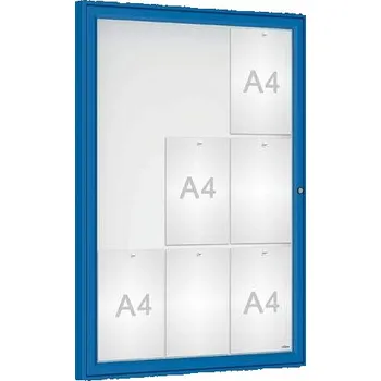 Vitrína venkovní 'Klasik', 1050 x 750 mm, barva modrá RAL5010