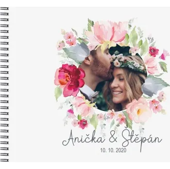 Fotoalbum Svatební fotoalbum květinový věnec - A4 - 20 listů + doprava zdarma