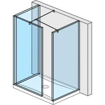 Sprchové dveře Jika Pure - Sprchová stěna Walk in třídílná 700x900x900 mm, Jika Perla Glass, čiré sklo H2684280026681
