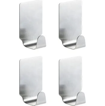 Věšák Mini nalepovací háček nerez matný balení 4 ks s lepicí páskou 3M