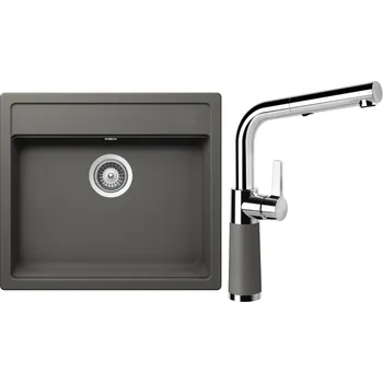 Granitový dřez Set Schock S10-7 (dřez Mono N-100 Silverstone + baterie SC-540.120 Silverstone)