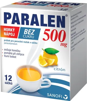 Lék na bolest, zánět a horečku Paralen Horký nápoj bez cukru 500 mg 12 sáčků