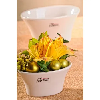 Váza Paramit Linda aranžovací miska bílá 10 cm