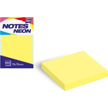 MFP Paper Bloček samolepící 75x75mm 100 listů žlutý neon